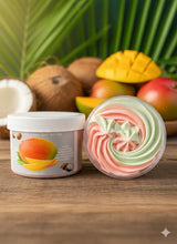 Load image into Gallery viewer, Coco Mango (12 oz Jars) whipped body butters. Creamy and fluffy