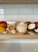 Load image into Gallery viewer, Coco Mango (12 oz Jars) whipped body butters. Creamy and fluffy